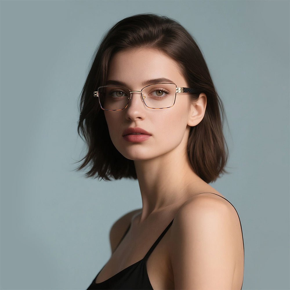 Damen Computerbrille Techsuit 3171, Anti-Blue Light, Schwarz Gold