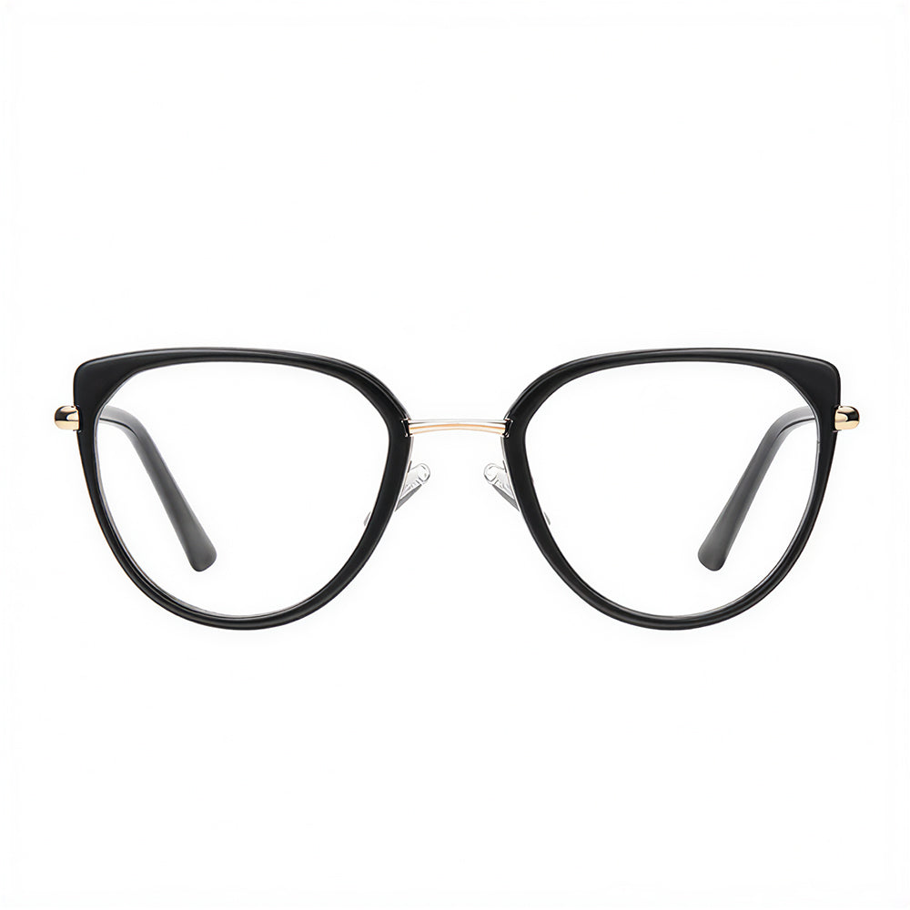 Damen Computerbrille Techsuit 82290, Anti-Blue Light, Schwarz Gold