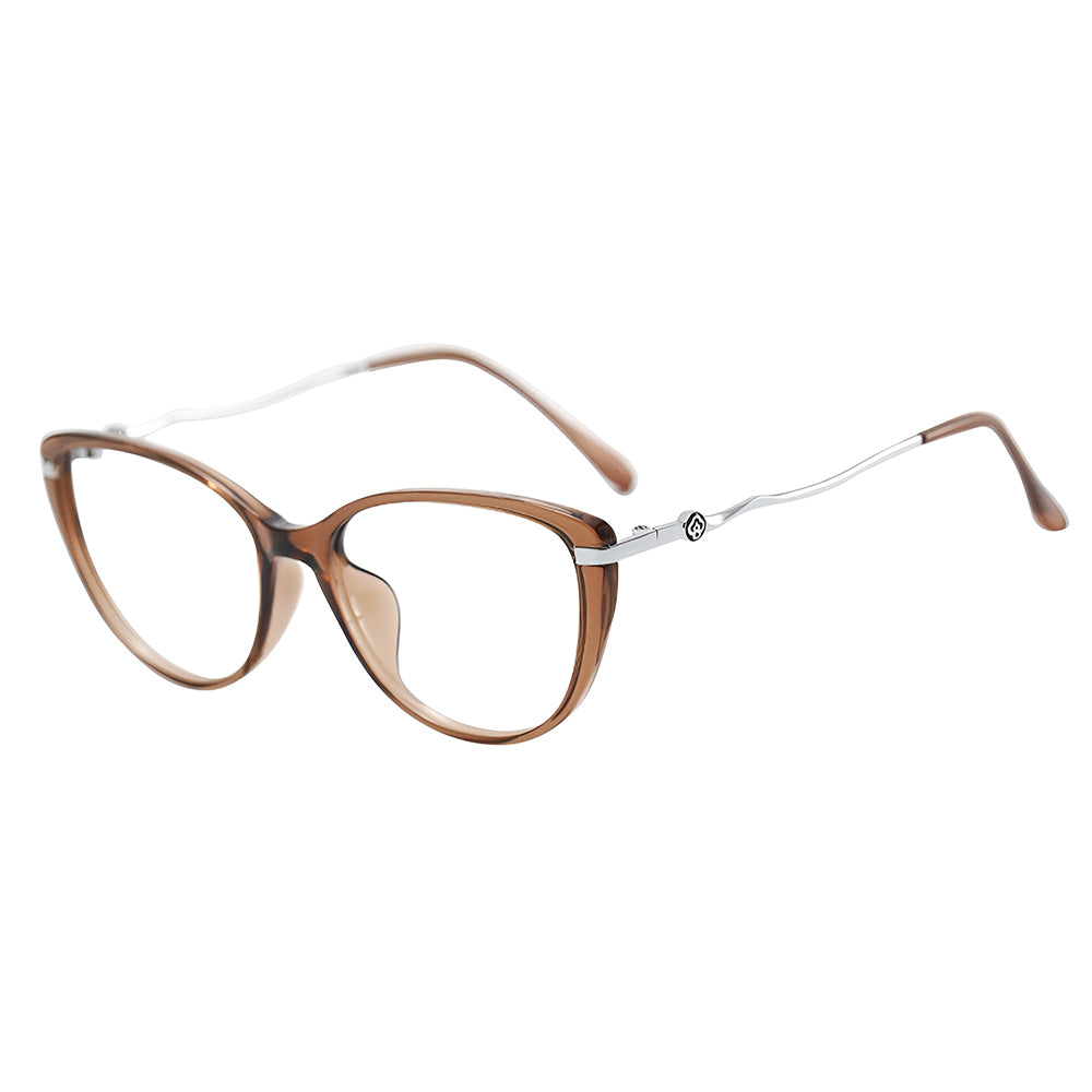 Damen Computerbrille Techsuit 86162, Anti-Blue Light, Silber Braun
