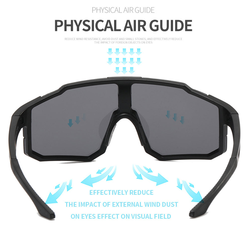 Unisex Fahrradbrille Techsuit 9337, UV-Schutz, Schwarz Blau