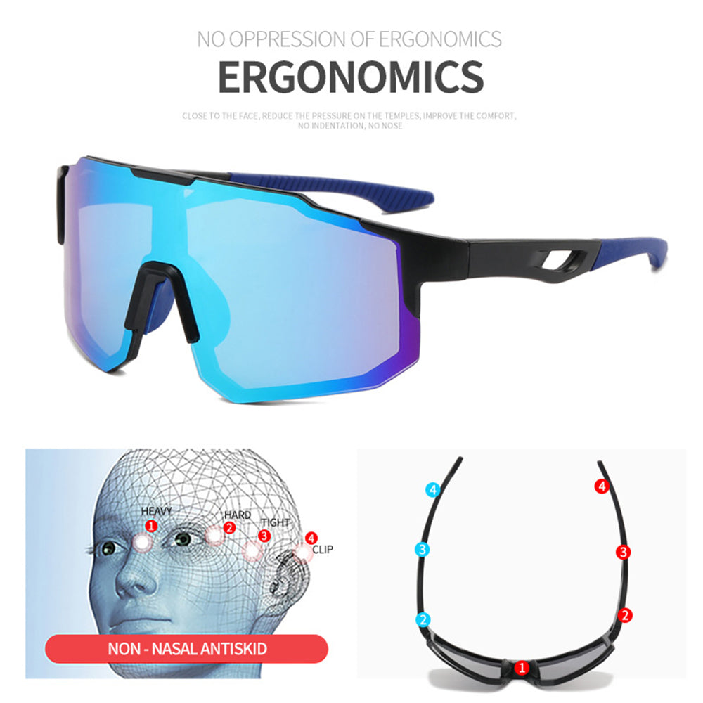 Unisex Fahrradbrille Techsuit 9337, UV-Schutz, Schwarz Blau