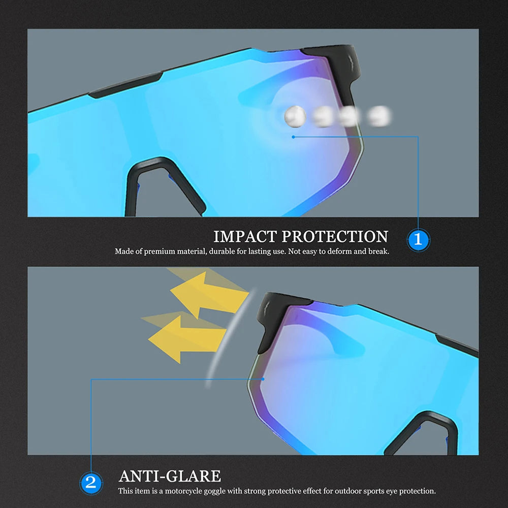 Unisex Fahrradbrille Techsuit 9337, UV-Schutz, Schwarz Blau