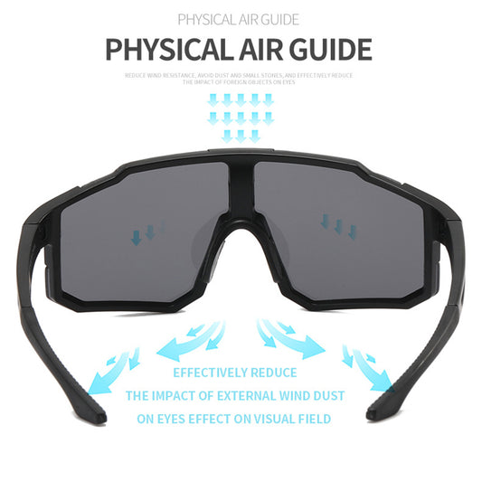 Unisex Fahrradbrille Techsuit 9337, UV-Schutz, Schwarz Rot
