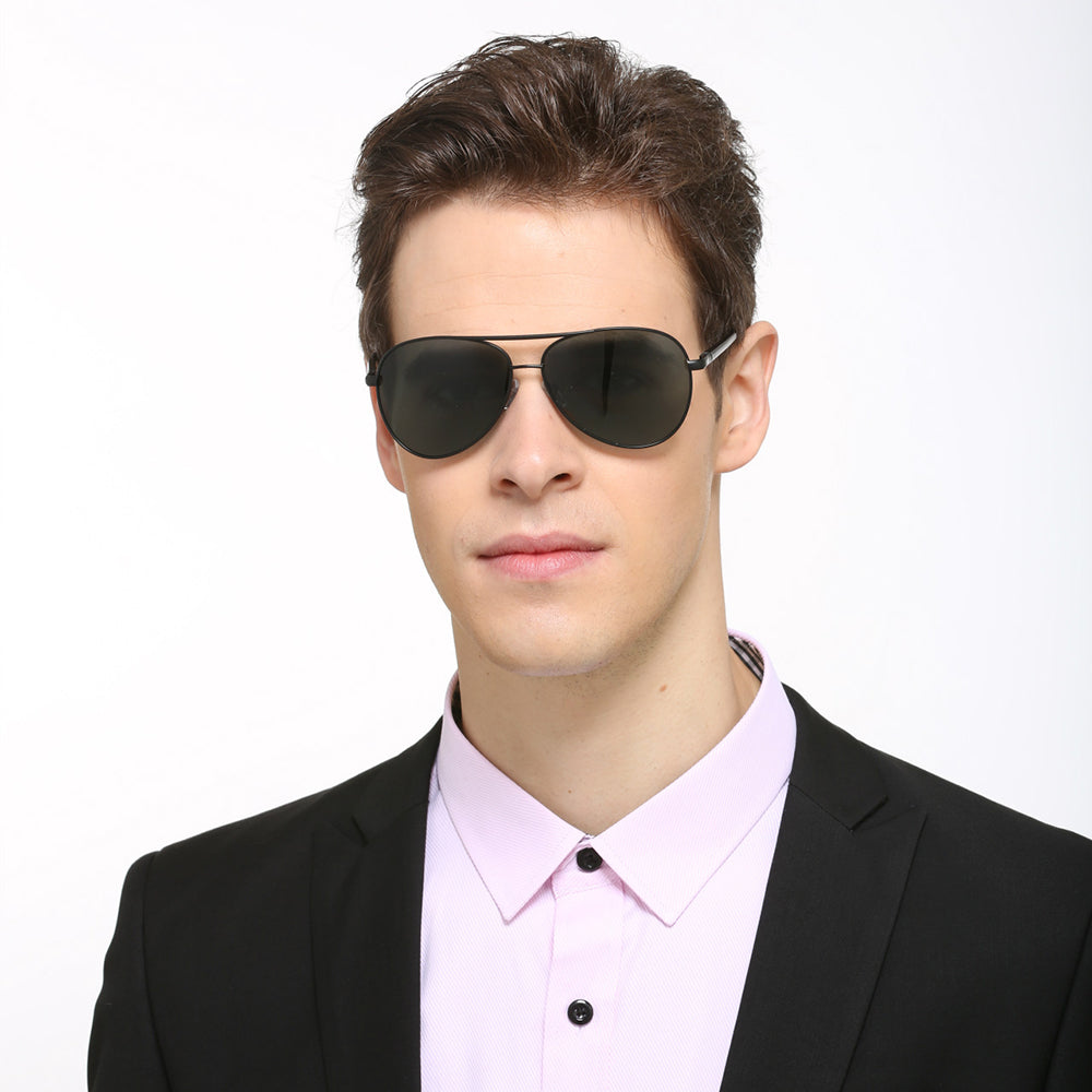 Herren-Sonnenbrille Techsuit 2150, polarisiert, UV-Schutz, Schwarz Grau