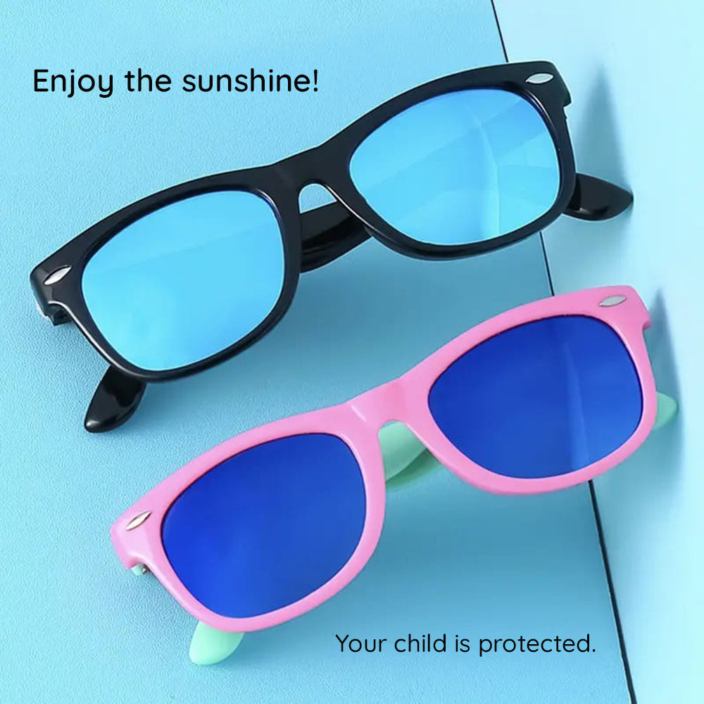 Techsuit D802 Kinder Sonnenbrille, polarisiert, UV-Schutz, Gelb Rosa