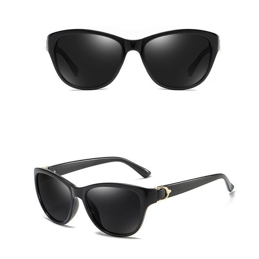 Damen-Sonnenbrille Techsuit A572, polarisiert, UV-Schutz, Schwarz Grau