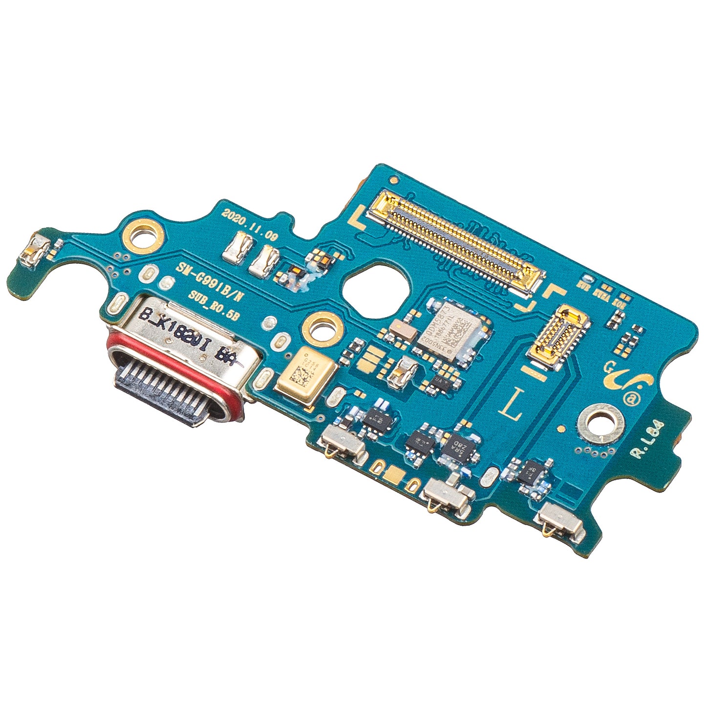 Charging Connector Board - Microphone - SIM Reader Module Samsung Galaxy S21 5G G991, Service Pack GH96-14033A