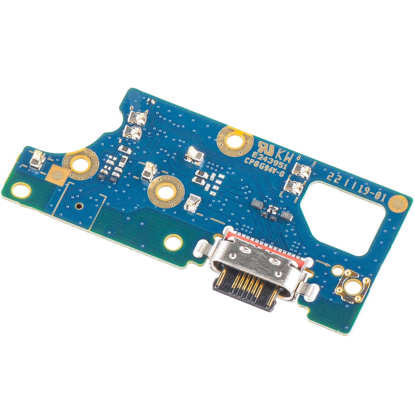Motorola Moto Moto E32s Microphone Charging Connector Board, Service Pack 5P68C20804