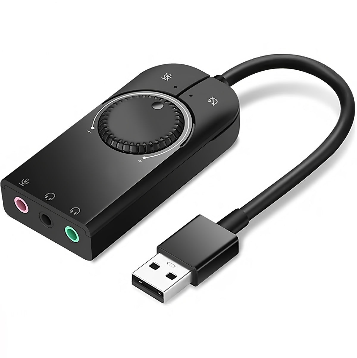 UGREEN CM129 USB-Soundkarte, 3 x 3,5mm Klinke, Schwarz