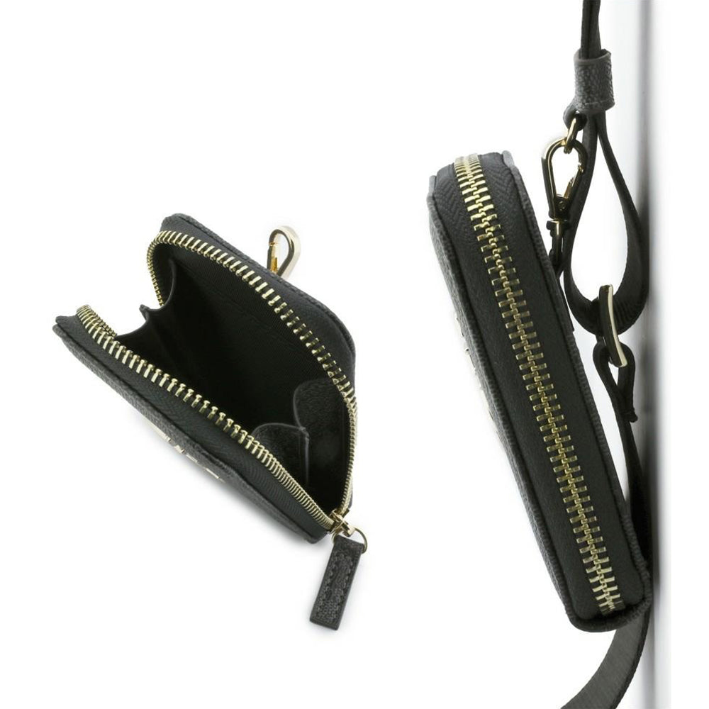 Geldbörse und Telefon-Lanyard Guess 4G Metal Logo, Schwarz