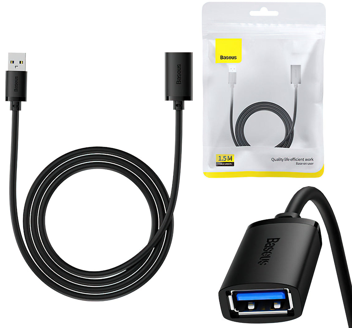USB 3.0 Verlängerungskabel Baseus AirJoy Series, 1,5m, Schwarz B00631103111-02
