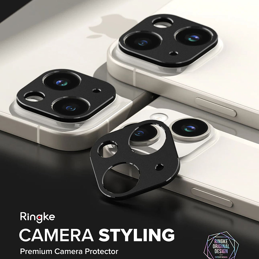 Rahmen Schutz Rückkamera Ringke Styling für Apple iPhone 15 Plus / 15, Aluminium, Schwarz