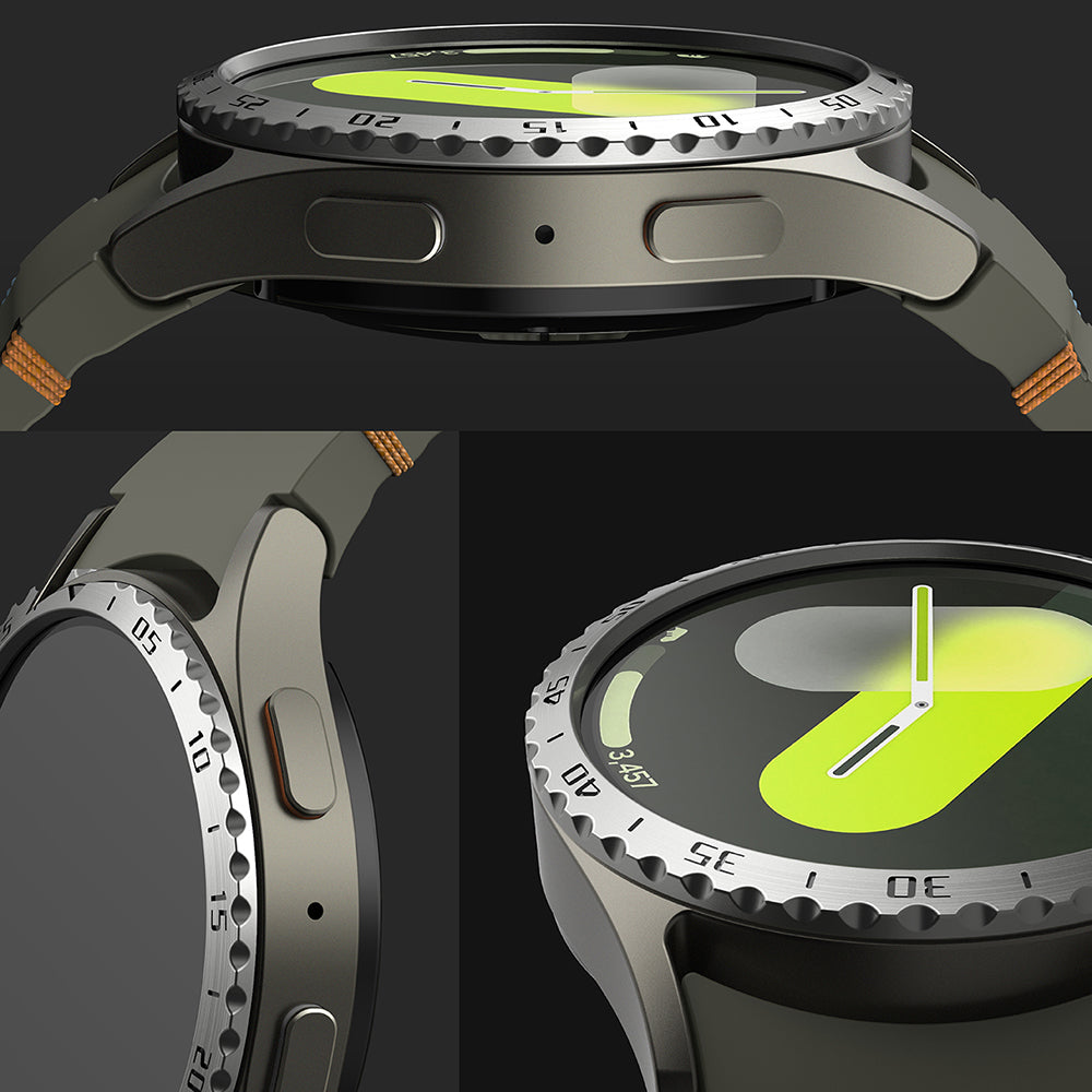Ringke Styling Schutzrahmen für Samsung Galaxy Watch7 44mm, Modell 5, Silberfarben