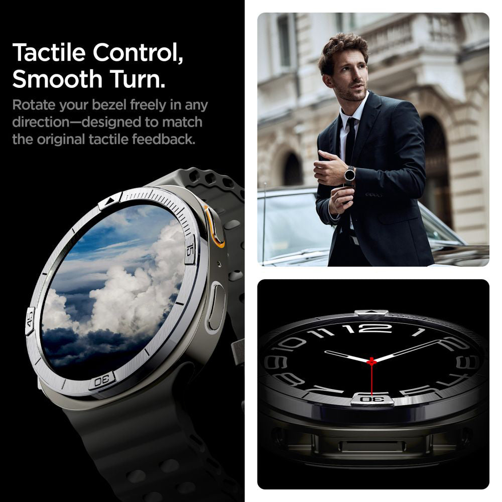 Spigen Tune Pilot Schutzrahmen für Samsung Galaxy Watch8 44mm, Silber ACS10009