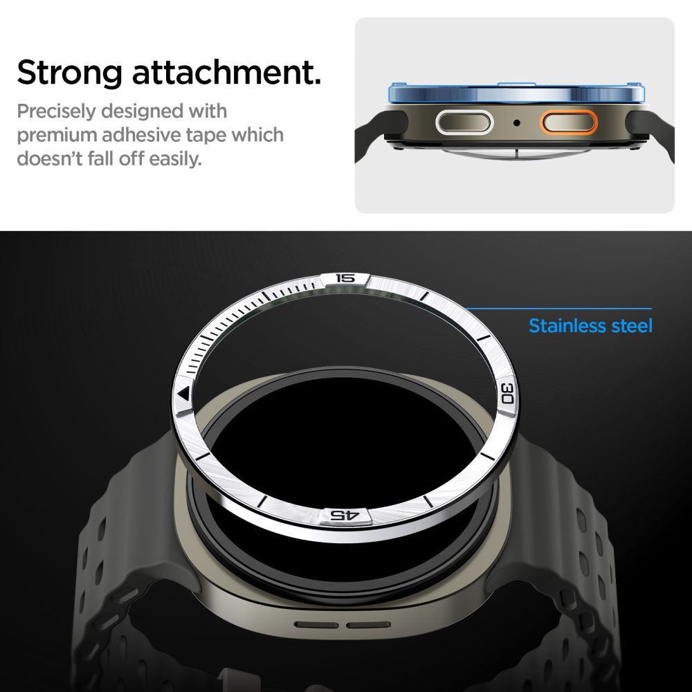 Spigen Tune Pilot Schutzrahmen für Samsung Galaxy Watch8 44mm, Silber ACS10009