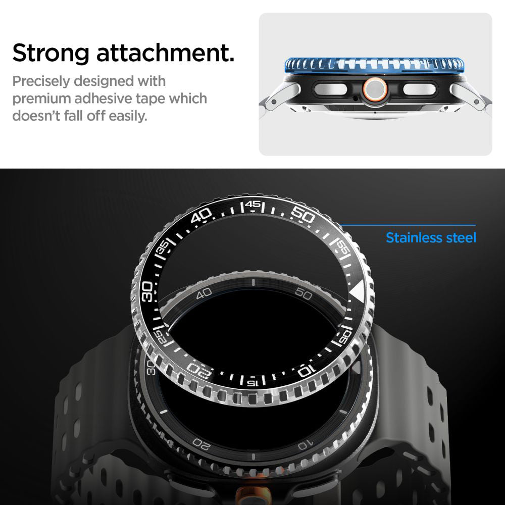Spigen Tune Pro Diver Schutzrahmen für Samsung Galaxy Watch8 Classic, Schwarz ACS10016