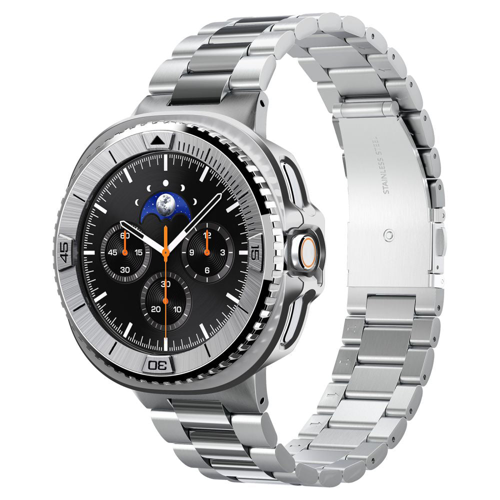 Spigen Tune Pro Pilot Schutzrahmen für Samsung Galaxy Watch8 Classic, Silber ACS10017