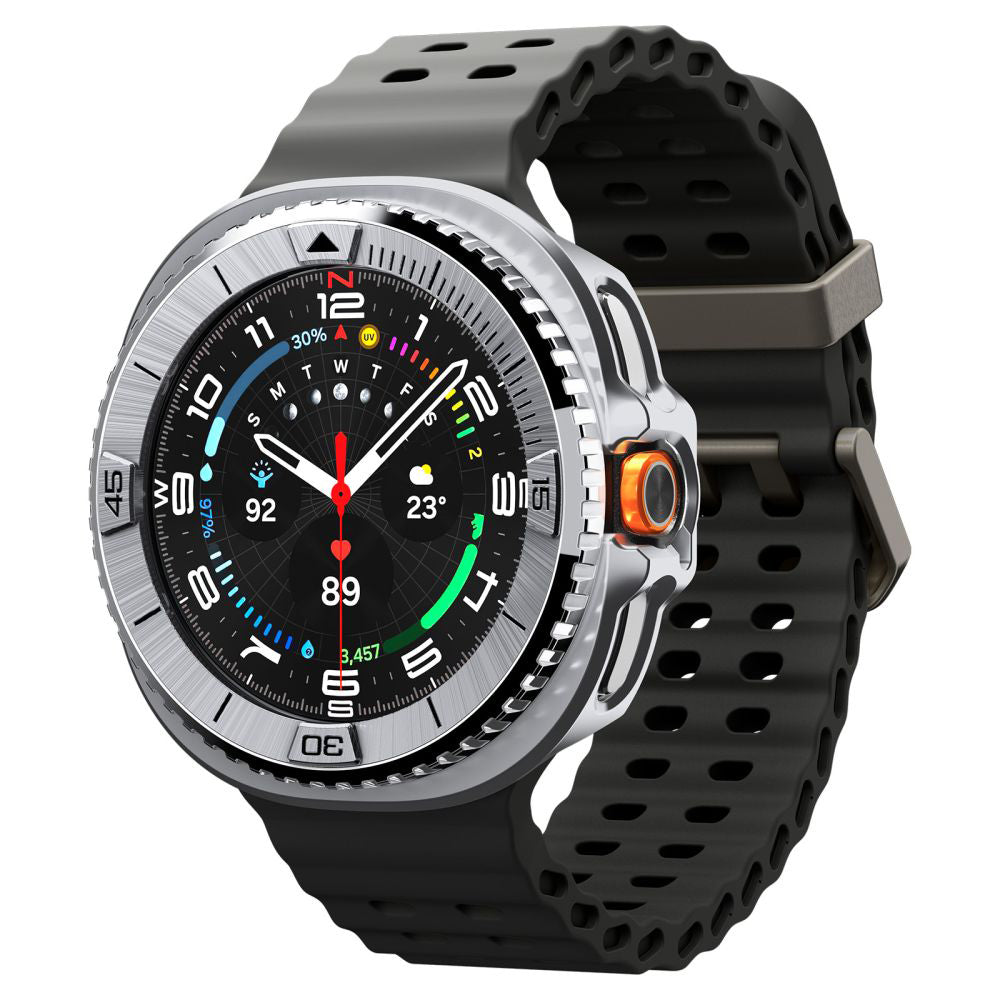Spigen Tune Pro Pilot Schutzrahmen für Samsung Galaxy Watch8 Classic, Silber ACS10017