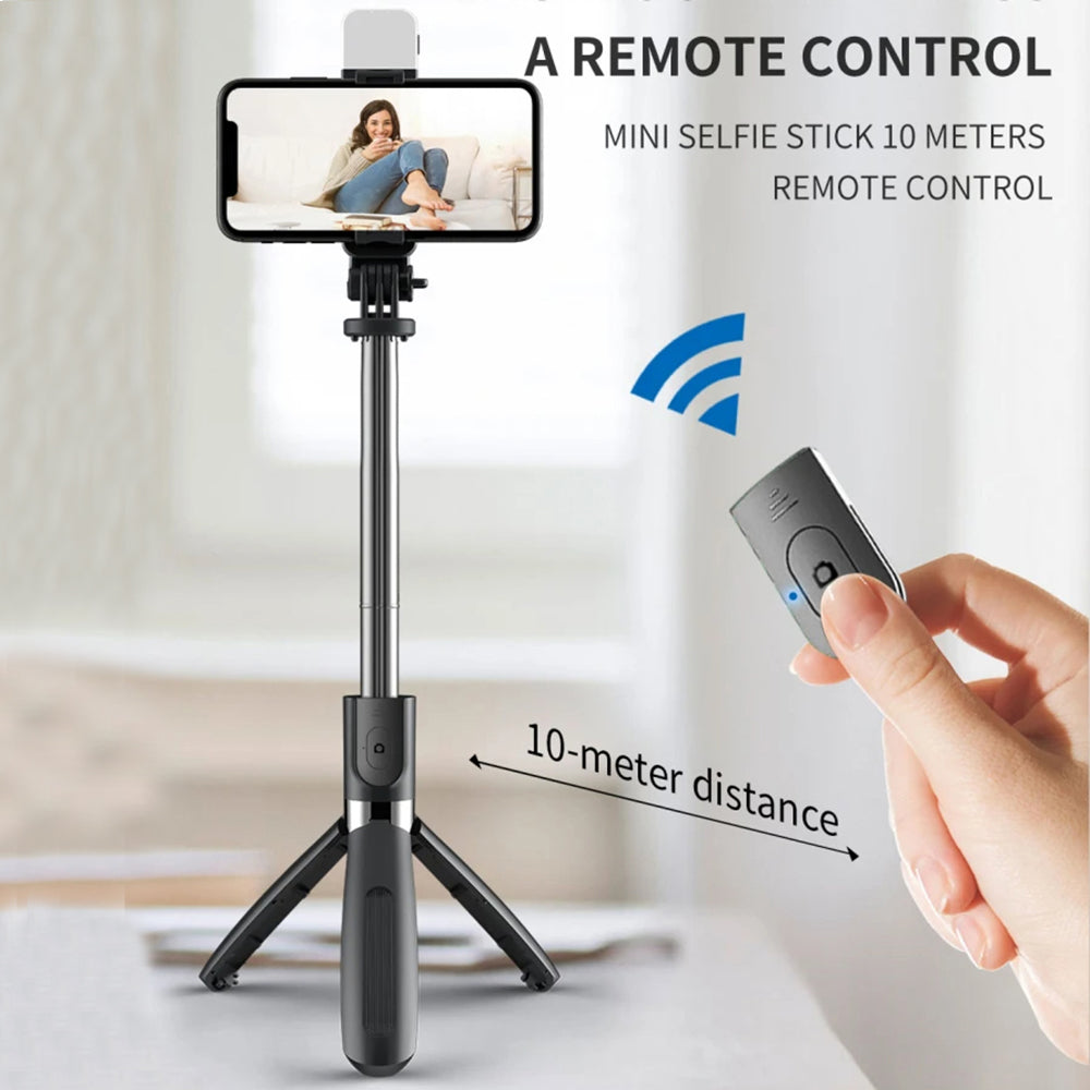 Selfie Stick Bluetooth Techsuit L02s, Universal, Schwarz