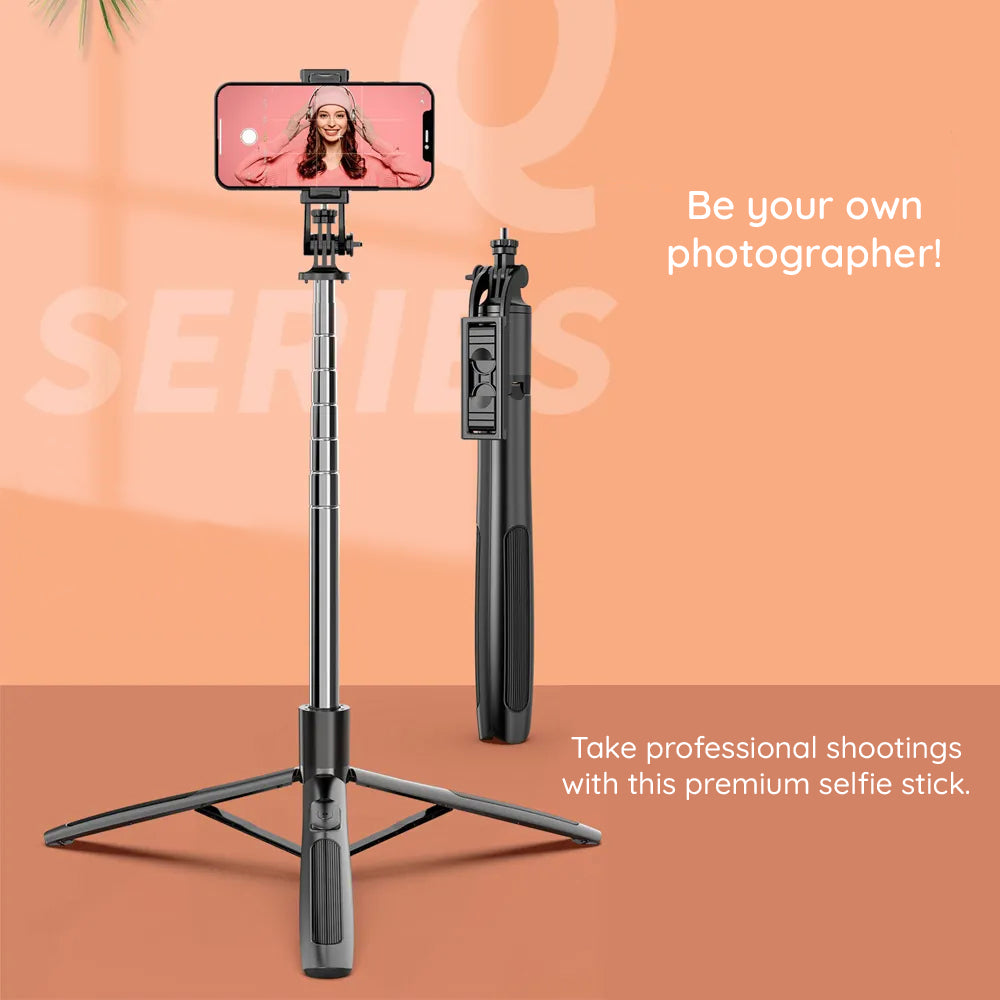 Selfie Stick Bluetooth Techsuit Q05, Universal, Schwarz