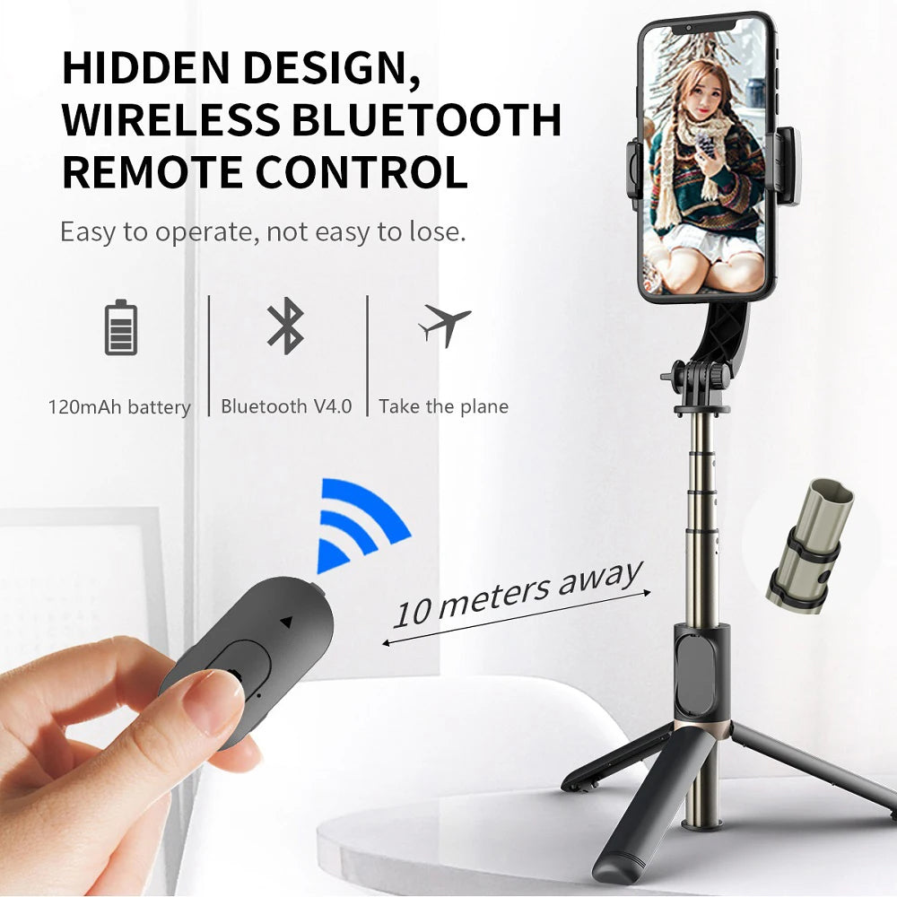 Selfie Stick Bluetooth Techsuit Q08, Universal, Schwarz