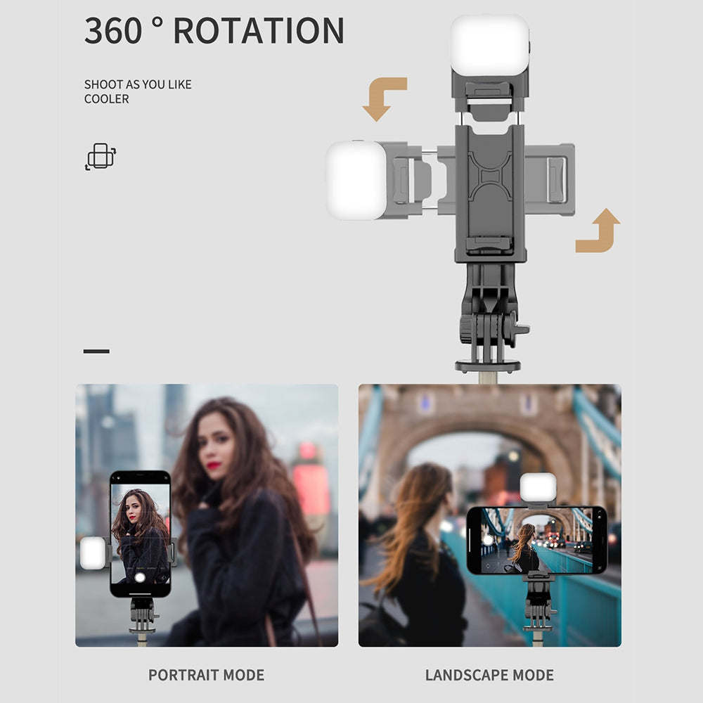 Selfie Stick Bluetooth Techsuit Q10s, Universal, Schwarz