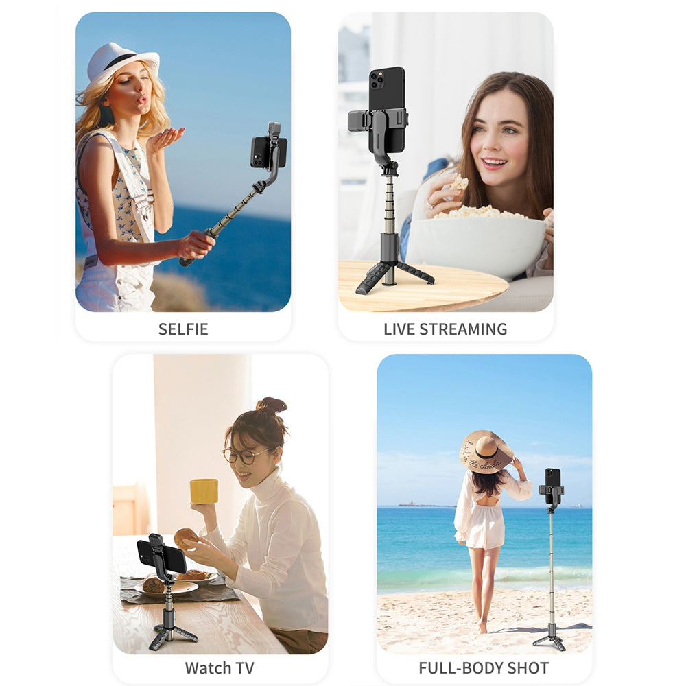 Selfie Stick Bluetooth Techsuit Q10s, Universal, Schwarz