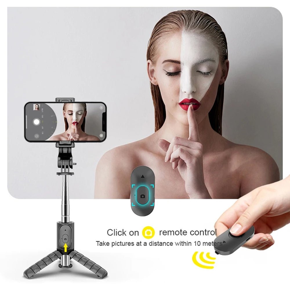 Selfie Stick Bluetooth Techsuit Q11s, Universal, Schwarz