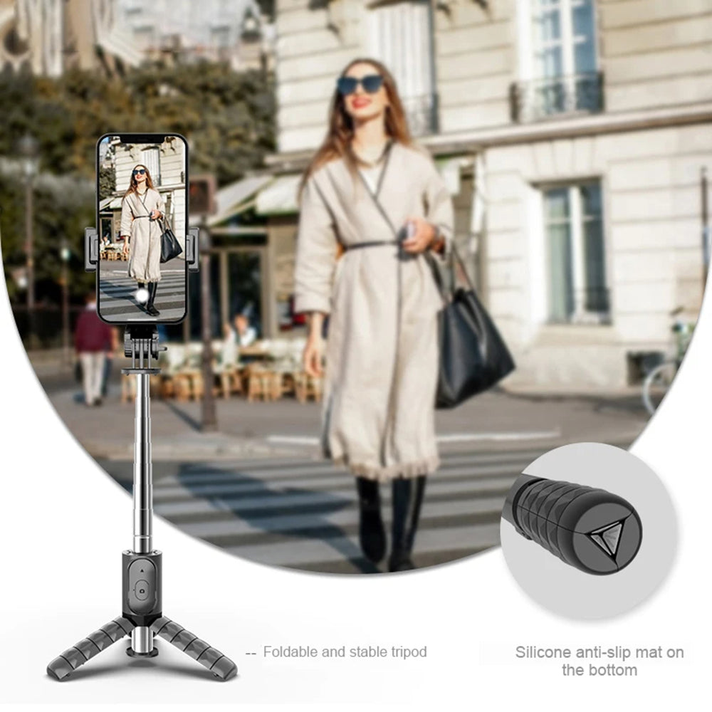 Selfie Stick Bluetooth Techsuit Q11s, Universal, Schwarz