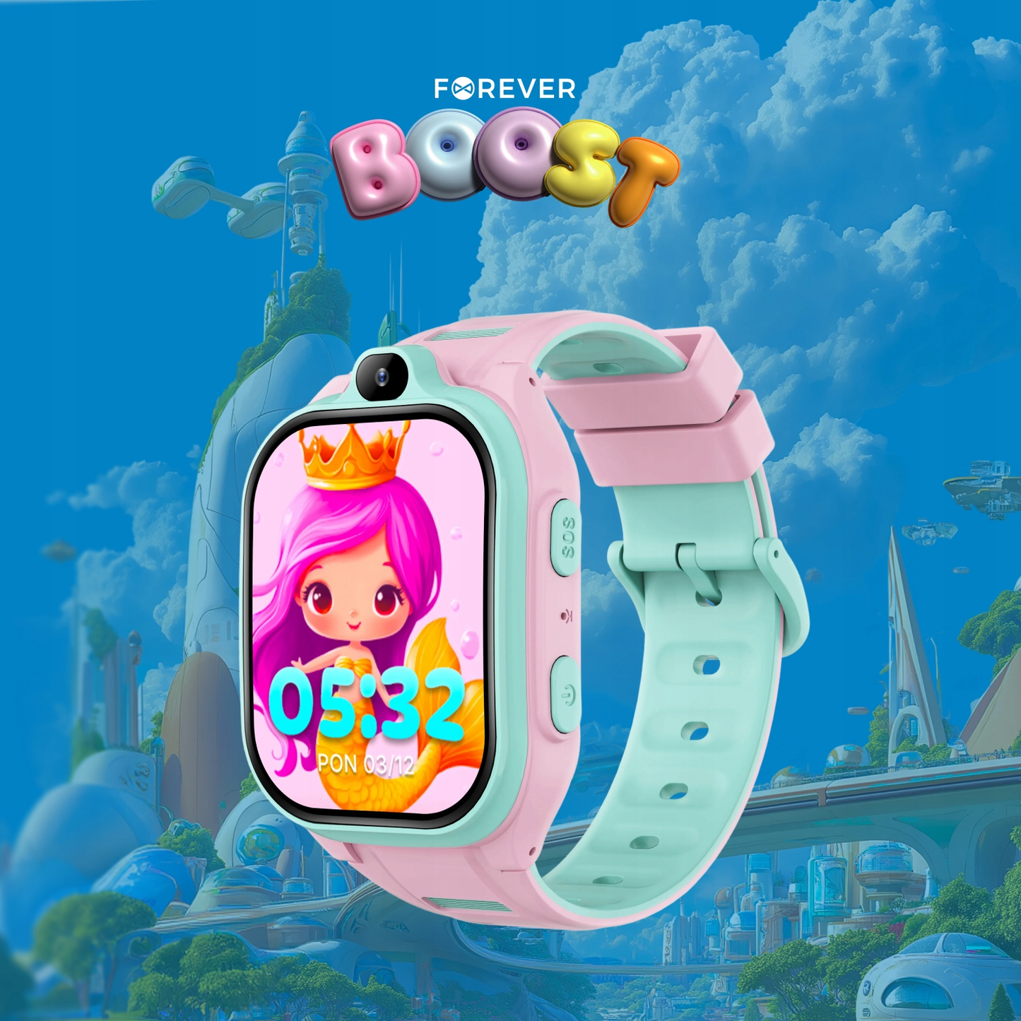 Smartwatch Forever Kids Boost KW-530 Call, Rosa