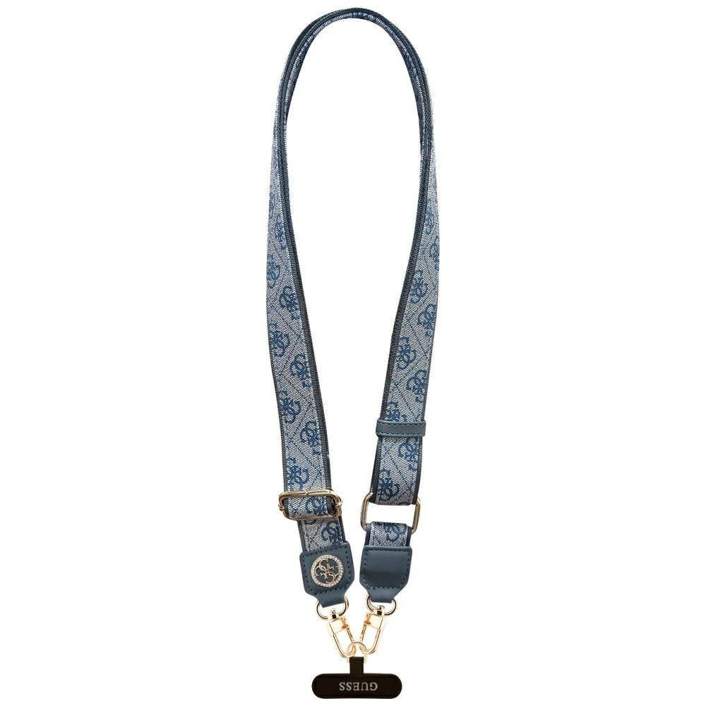 Guess 4G Strass Metall Logo Telefonkordel, Blau