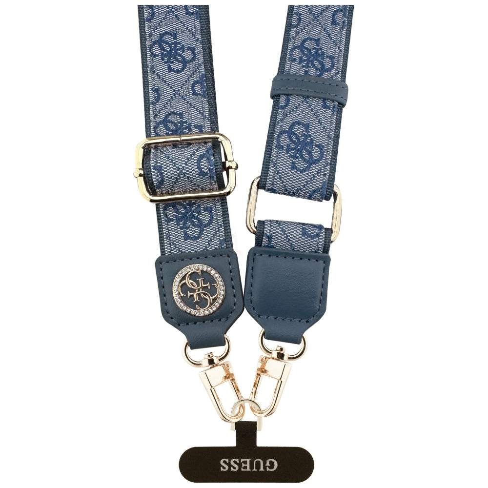 Guess 4G Strass Metall Logo Telefonkordel, Blau