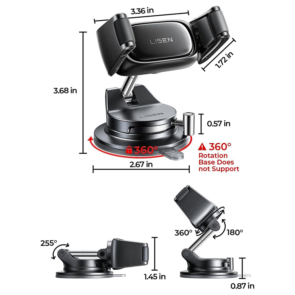 Autohalterung Lisen A609, 4 Zoll - 7 Zoll, Schwarz YL0225120003