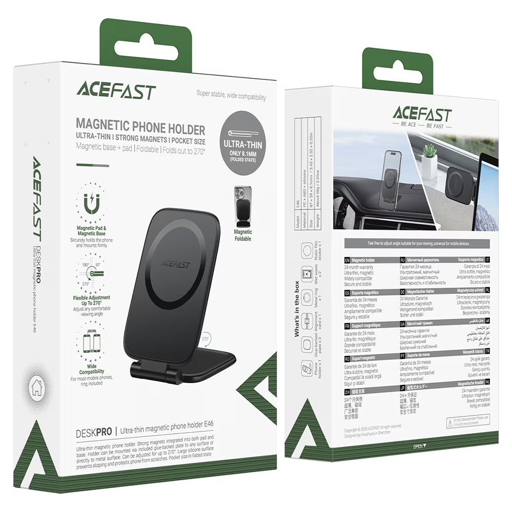 Acefast E46 Magnetic Car Mount, Universal, Black