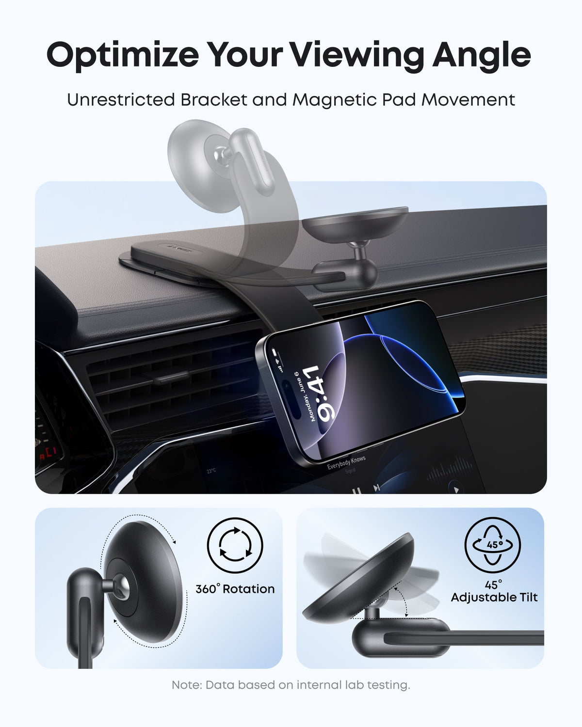 Anker Nano Magnetischer Autohalter, Universal, Schwarz A9110H11