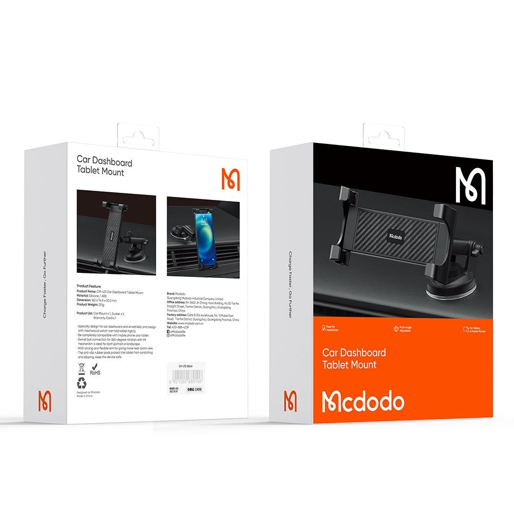 Autohalterung McDodo CM-4310 für Telefon / Tablet, 4.7inch - 12.9inch, Schwarz