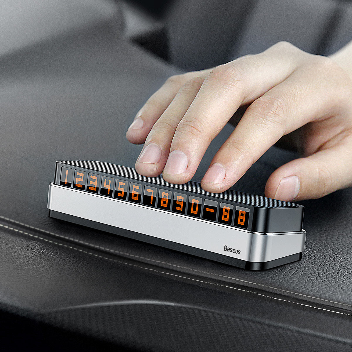 Baseus Moonlight Box Auto-Telefonnummernhalter | Silber | Verstellbar