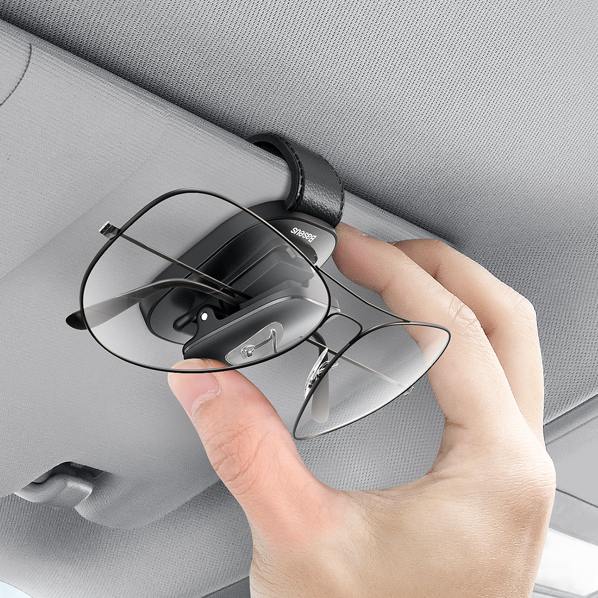 Baseus Platinum Clip Sonnenblendenhalter für Brillen, Schwarz ACYJN-B01