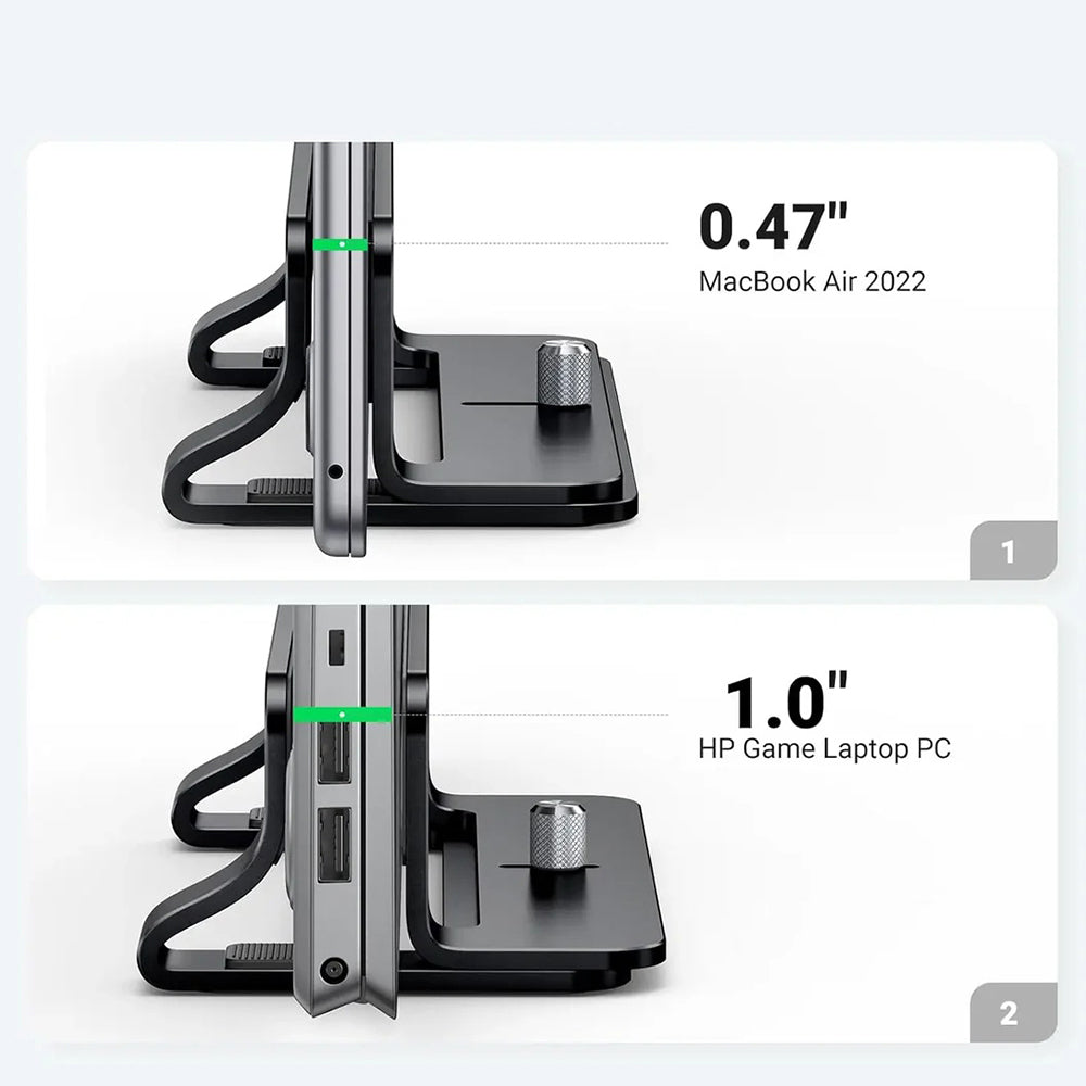 Vertikaler UGREEN LP258 (25706) Laptopständer für Laptops mit einer Dicke von 12mm - 26mm, Schwarz