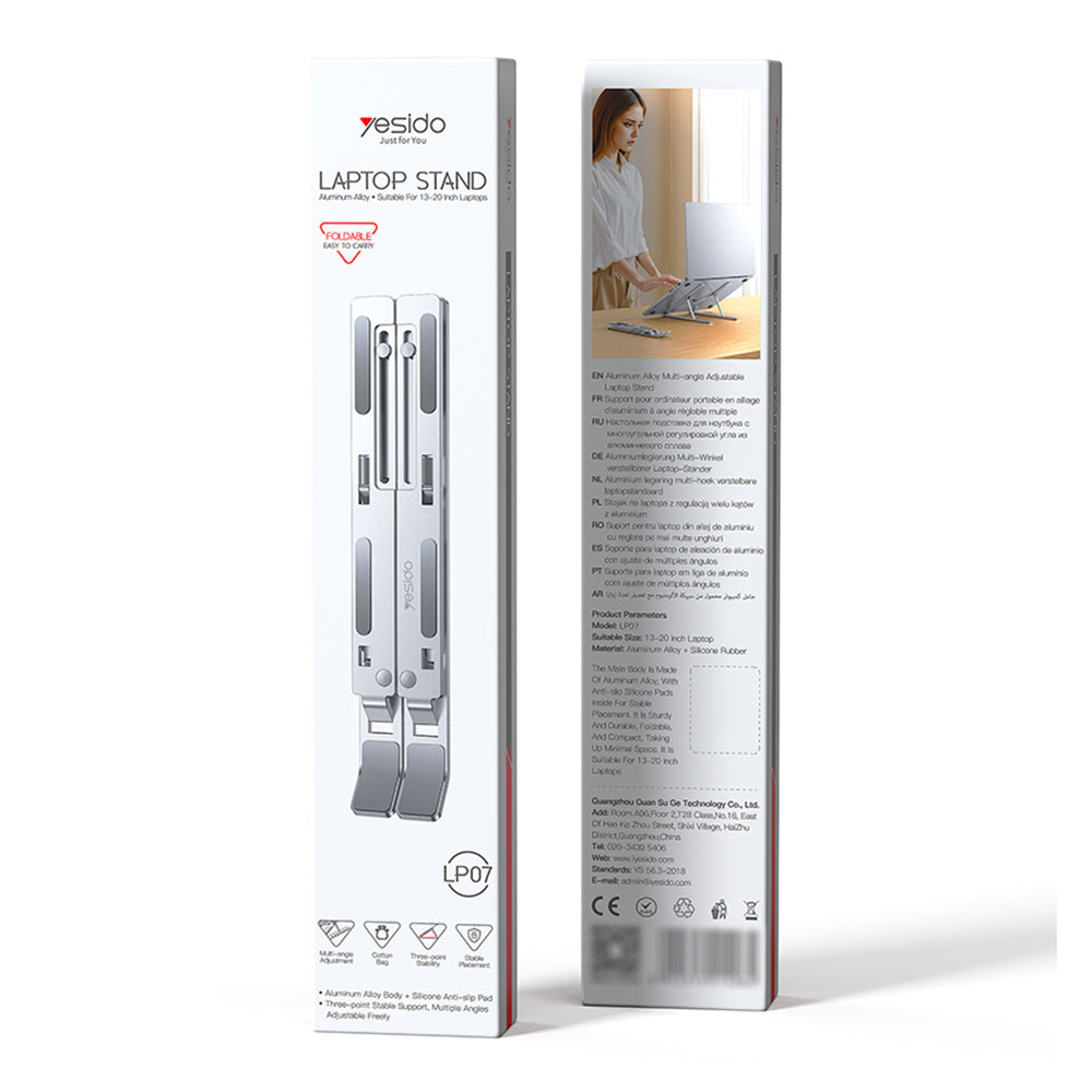Yesido LP07 Ständer für Laptops 13 Zoll - 20 Zoll, Silber