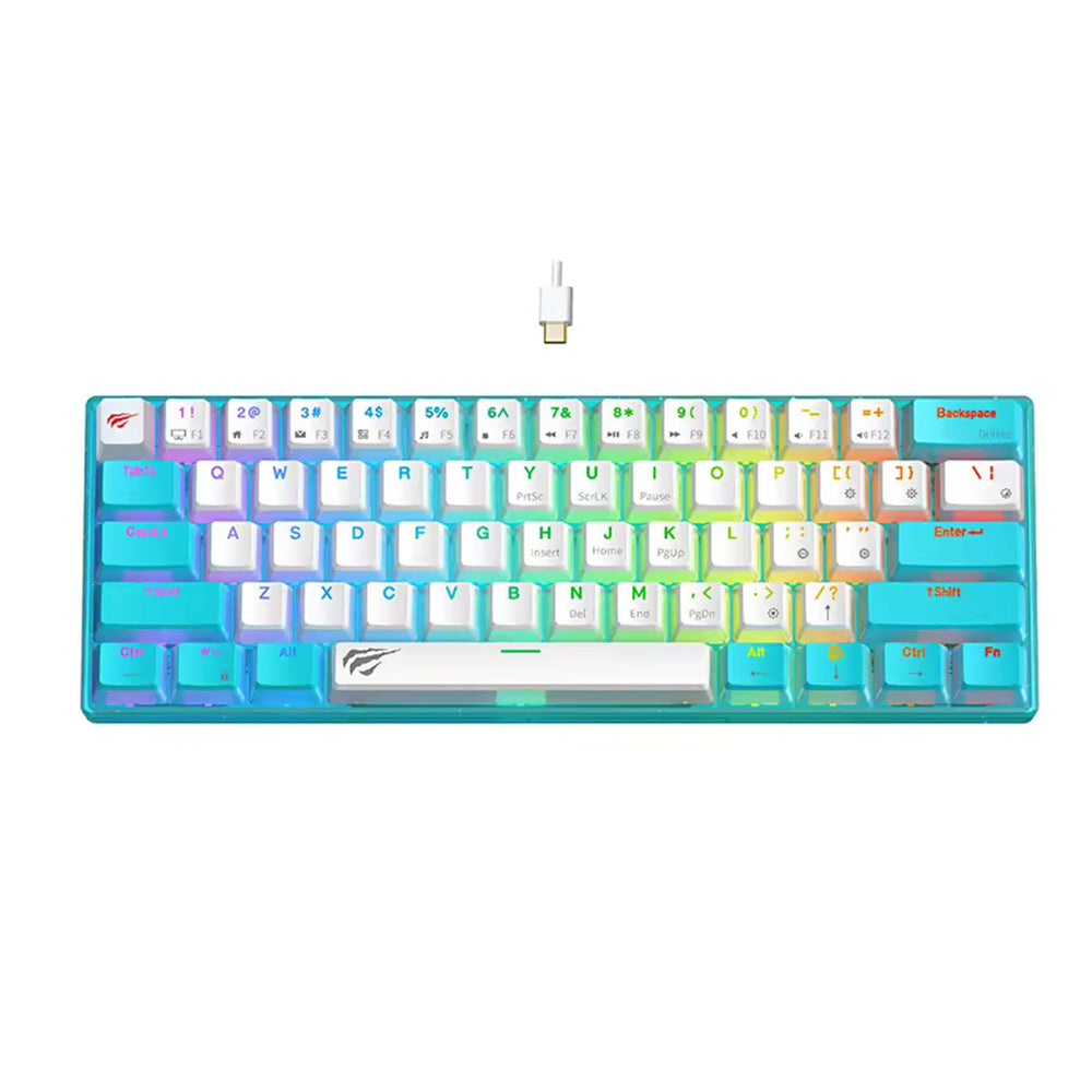 Gaming-Tastatur Wired USB HAVIT KB903L, RGB, 1,8m, Blau Weiß