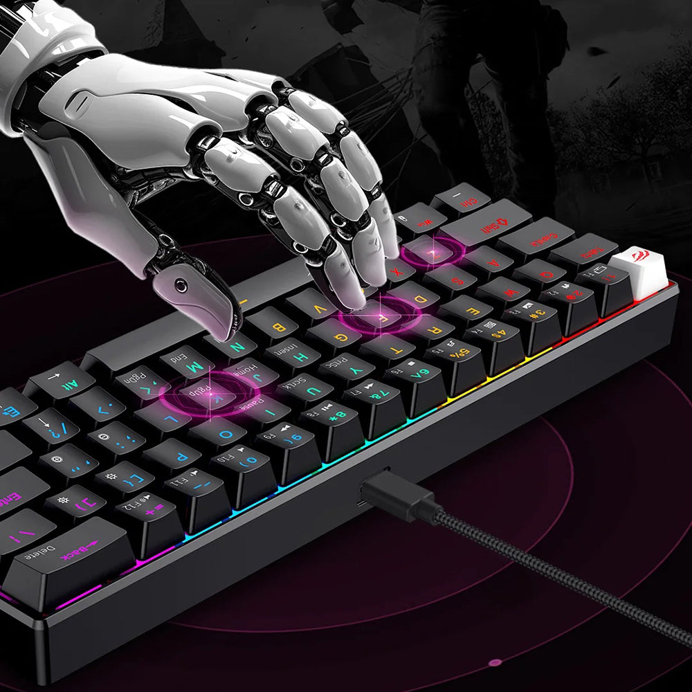 Gaming-Tastatur Wired USB HAVIT KB903L, RGB, 1,8 m, Transparent Weiß