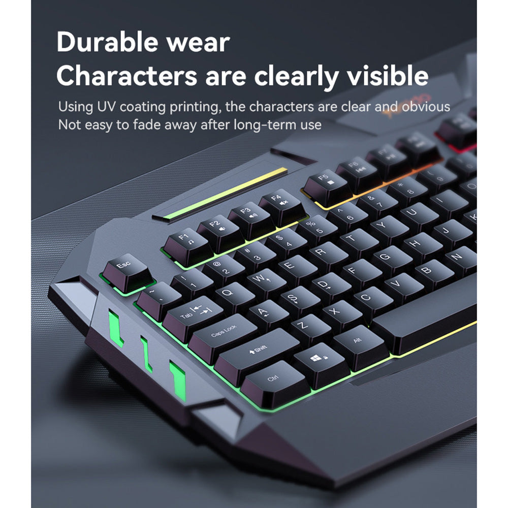 Drahtlose Tastatur Yesido KB21, RGB, 1,5m, Schwarz