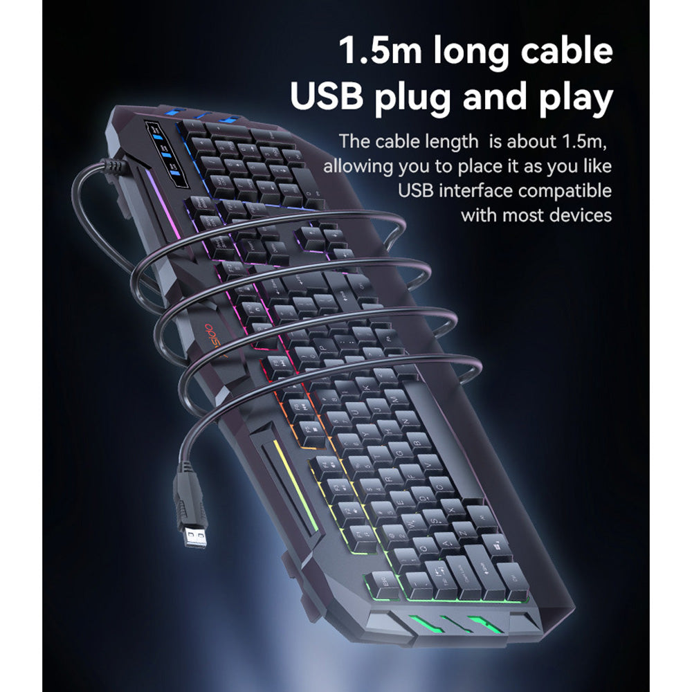 Drahtlose Tastatur Yesido KB21, RGB, 1,5m, Schwarz