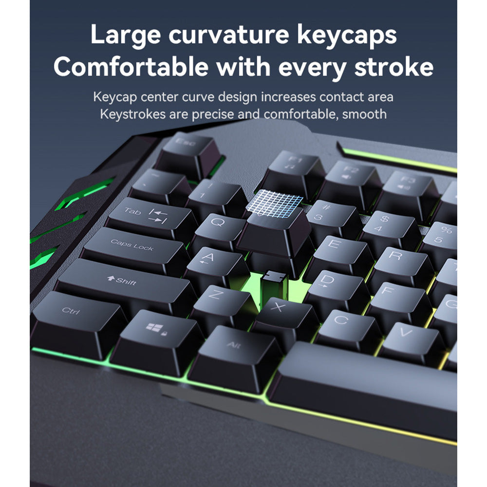 Drahtlose Tastatur Yesido KB21, RGB, 1,5m, Schwarz