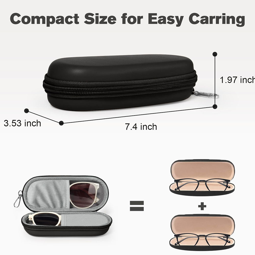 Techsuit ETJ3 Glasses Case, 165mm x 65mm x 40mm, Gray