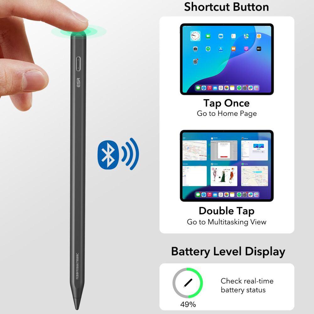 Touch Pen ESR Geo für Apple iPad, Aktive Version, Schwarz