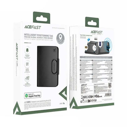 Acefast SmartTag Passport S6 für iOS-Serien, Schwarz