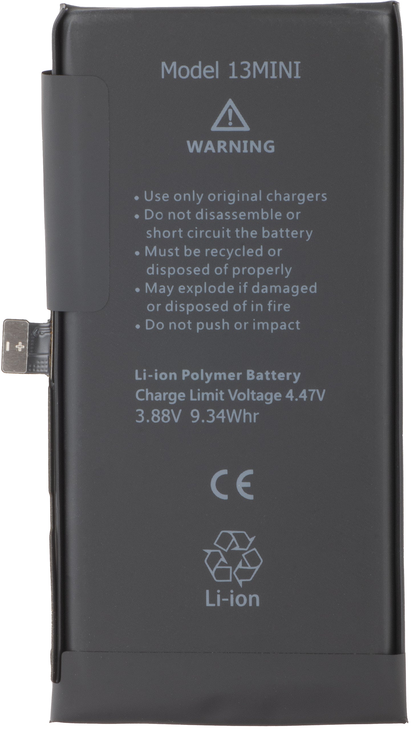 Apple iPhone 13 mini battery, with integrated BMS Flex Band (no contact welding required)