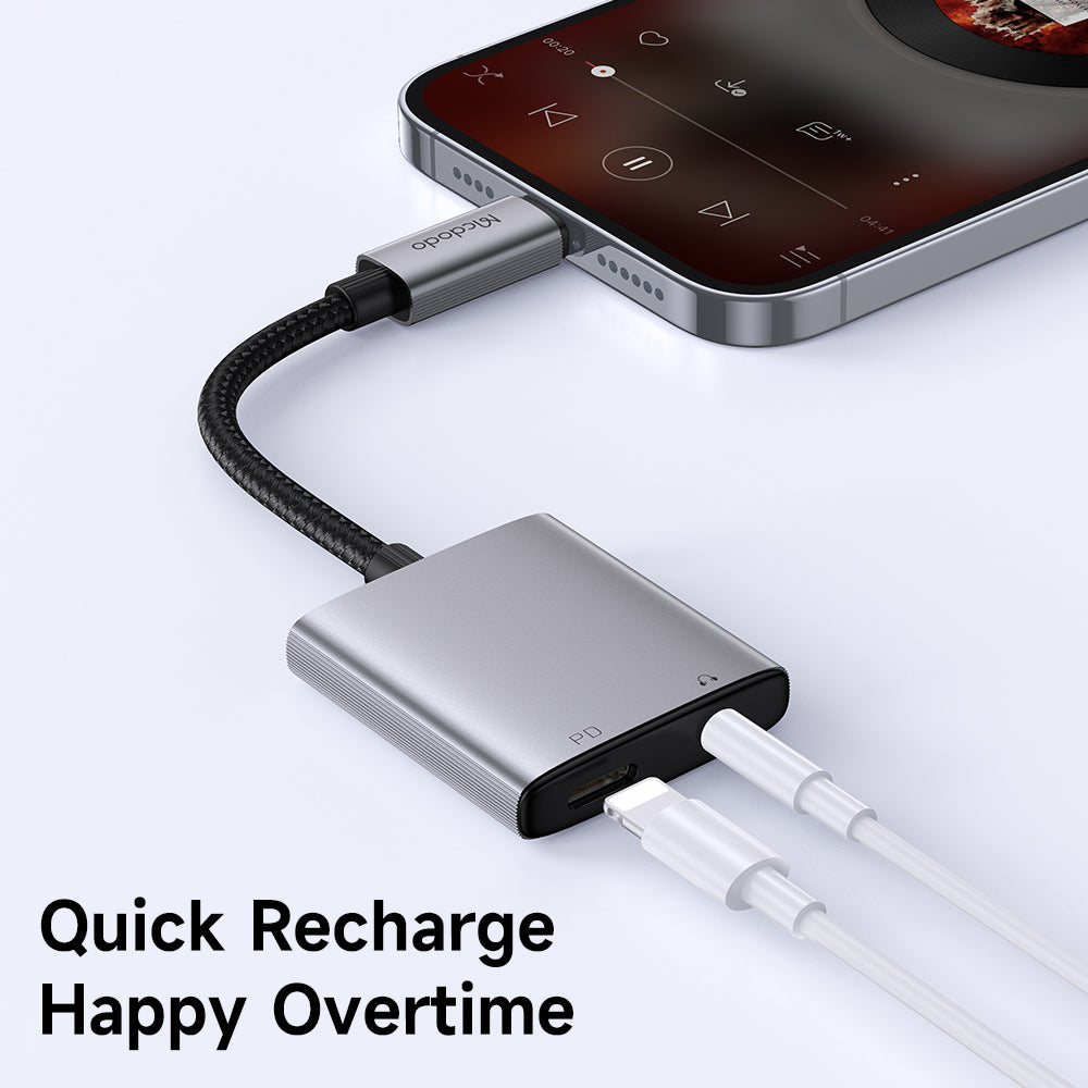 Audioadapter Lightning - Lightning / 3.5mm McDodo CA-5540 Wales, Grau